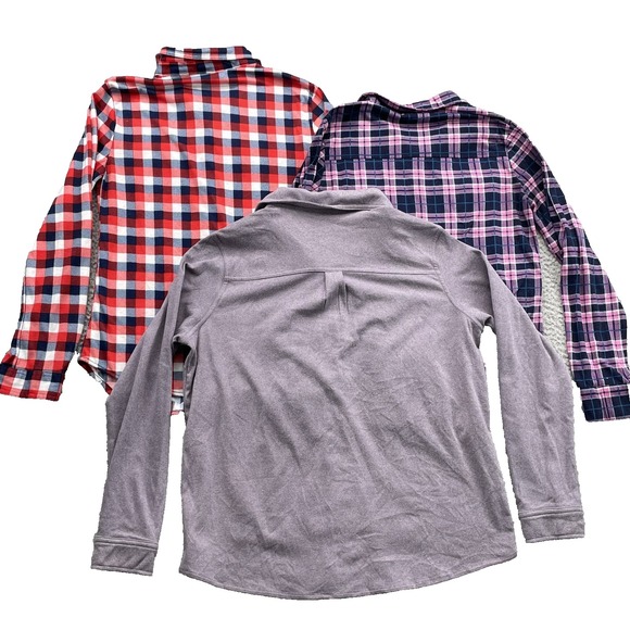 Flannel Shirt Lot of 3 Women Medium Western Cabin Outdoors Grunge Rodeo Gorpcore - Picture 2 of 16